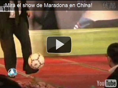 ¡Mirá el show de Maradona en China!