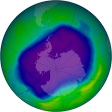 Agujero de ozono registrado en septiembre de 2006.